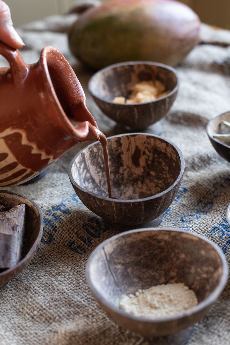 A cacao ceremony at AURA